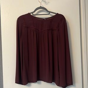 Loft medium long sleeve maroon shirt